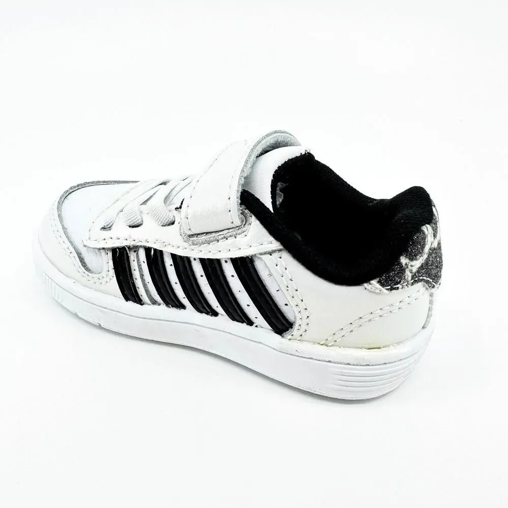 K-Swiss Court Palisades Strap White Metal Leopard Baby Size 4 Sneakers 27006 137